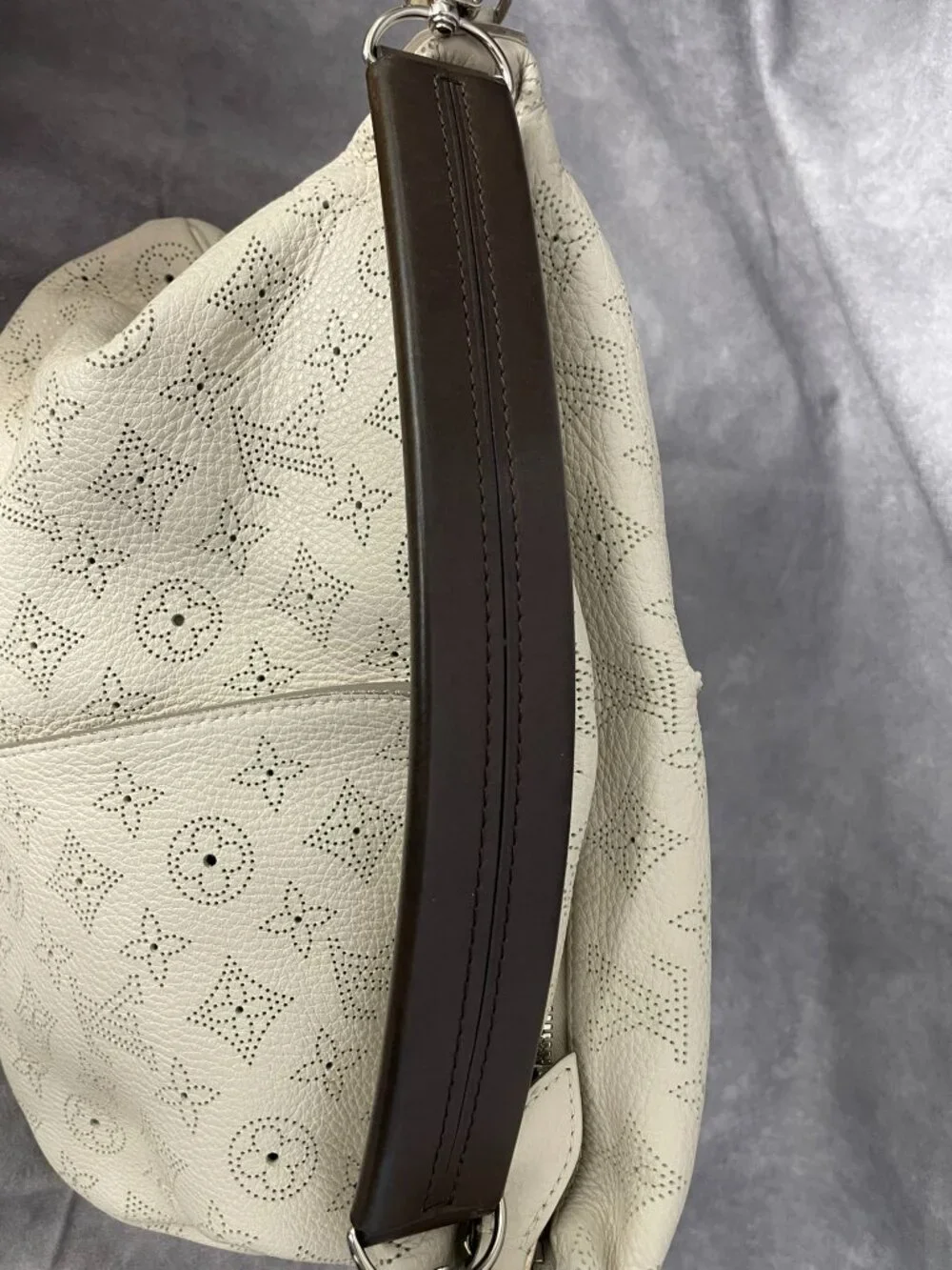 Louis Vuitton Selene PM Shoulder Bag in Winter White Mahina Leather